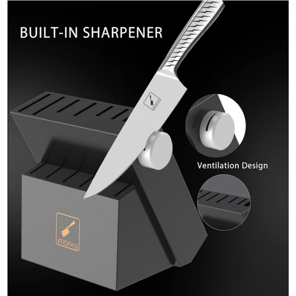 14PCS Knife Set with block, Knife Set with Built-in Sharpener, Knife Set - Picture 3 of 8